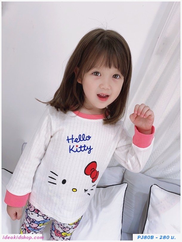 ชุดนอนเด็กพรีเมี่ยม แบบแขนยาวขายาว ลาย Kitty