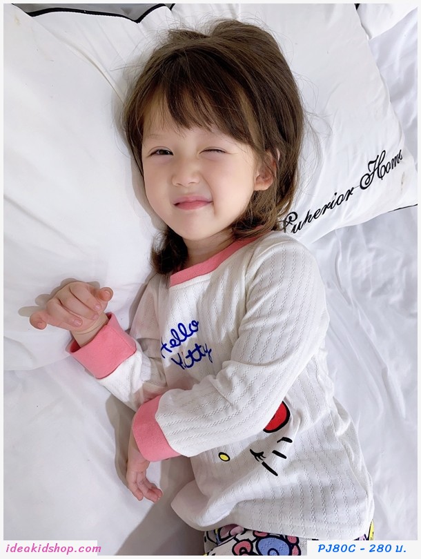 ชุดนอนเด็กพรีเมี่ยม แบบแขนยาวขายาว ลาย Donald duck