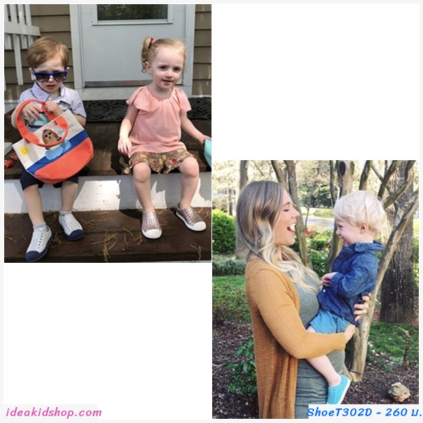 รองเท้าแฟชั่นเด็กสไตล์ Native สีแดง(แถมจิ๊บบิท 4 ตัว)