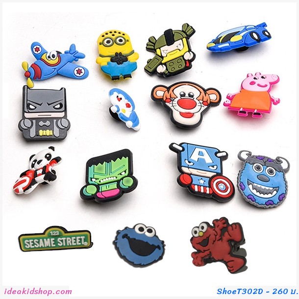 รองเท้าแฟชั่นเด็กสไตล์ Native สีแดง(แถมจิ๊บบิท 4 ตัว)