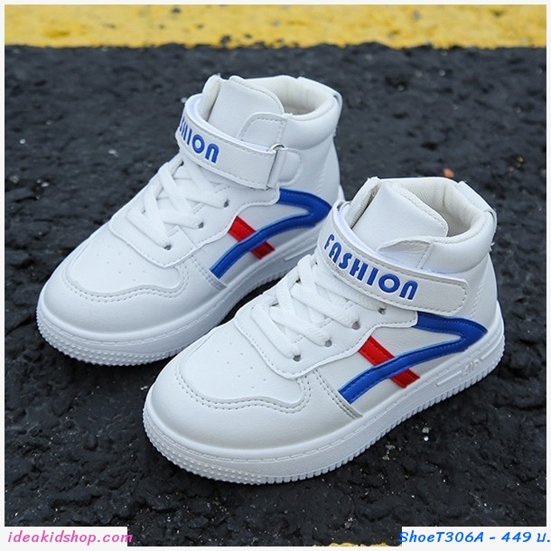 รองเท้าผ้าใบหุ้มข้อสไตล์โอนิ Onitsuka สีน้ำเงินแดง