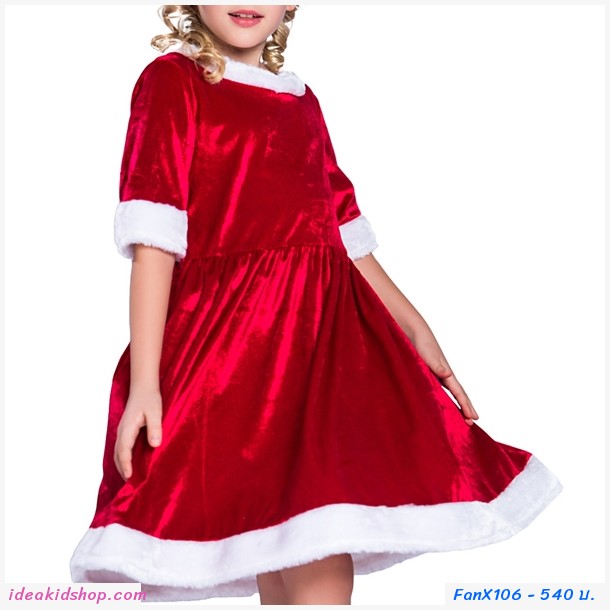 เดรสแซนตี้และหมวก Xmas สีแดง