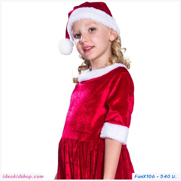 เดรสแซนตี้และหมวก Xmas สีแดง