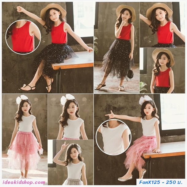 เสื้อกล้ามแฟชั่นเด็ก สีแดง