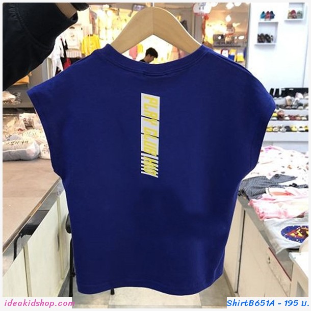 เสื้อยืดเด็กแขนเต่อ ARCADE สีน้ำเงิน