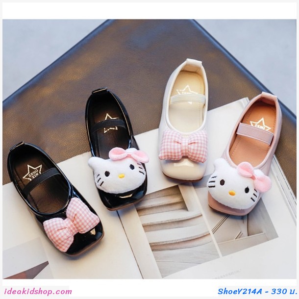 รองเท้าคัทชูหนังแก้ว Kitty สีขาว