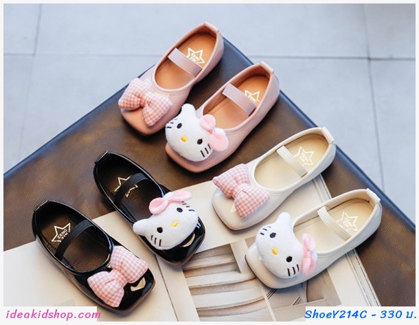 รองเท้าคัทชูหนังแก้ว Kitty สีดำ