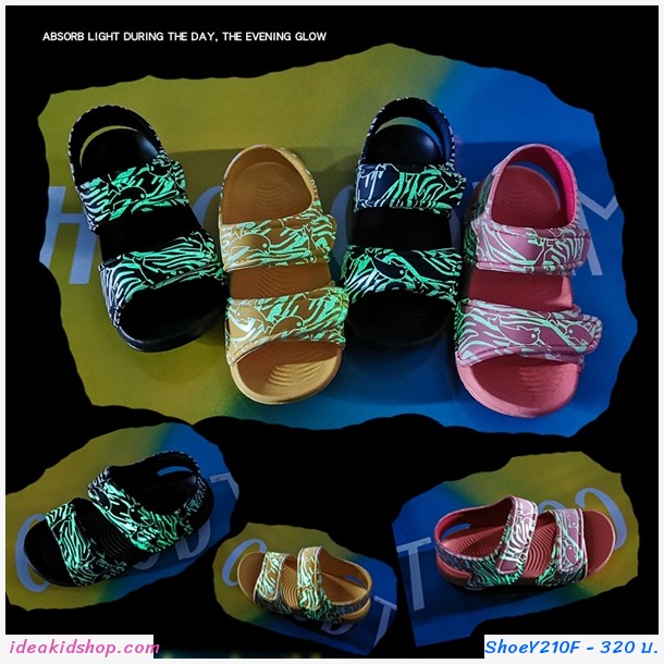 รองเท้ารัดส้น soft beach เรืองแสง สีดำ