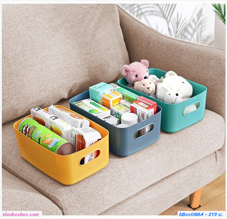 กล่องจัดระเบียบของใช้ Japan Storage basket Set A colorful(เซต 4 ใบ)