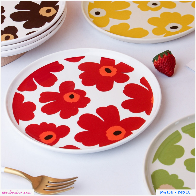 จานเซรามิก Poppy Marimekko สีเหลือง