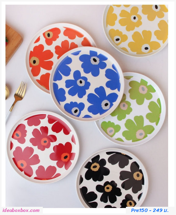 จานเซรามิก Poppy Marimekko สีเหลือง