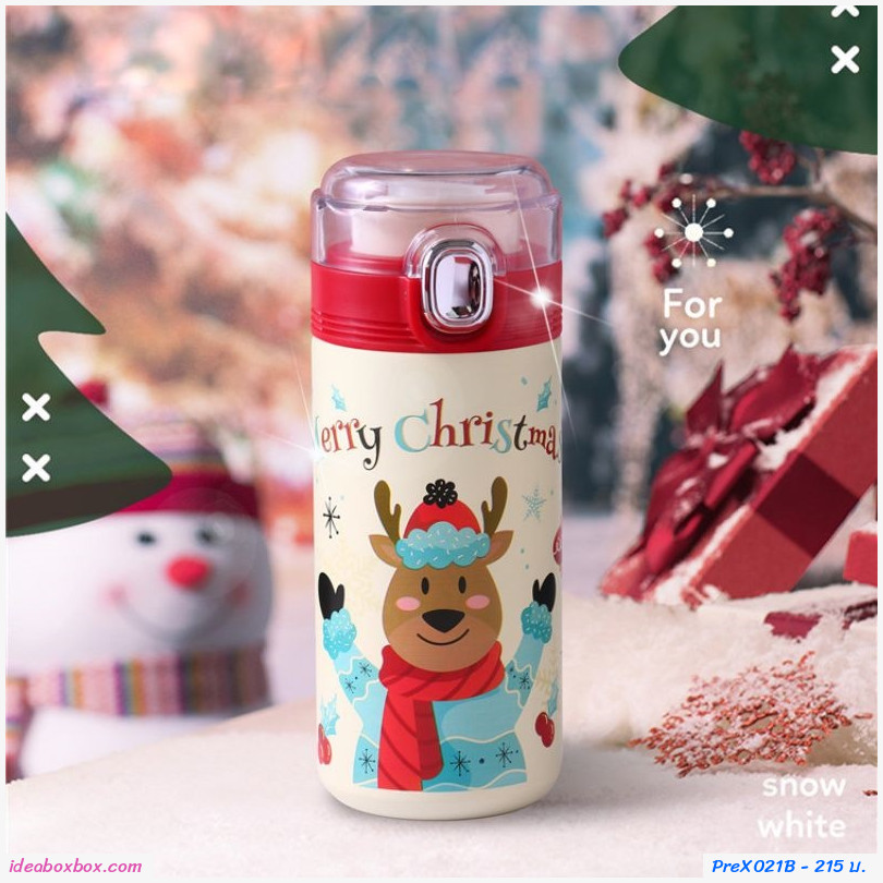 [พรีออเดอร์] กระติกน้ำเก็บอุณหภูมิ Limited Edition Xmas Thermos ฝาใส แบบ B