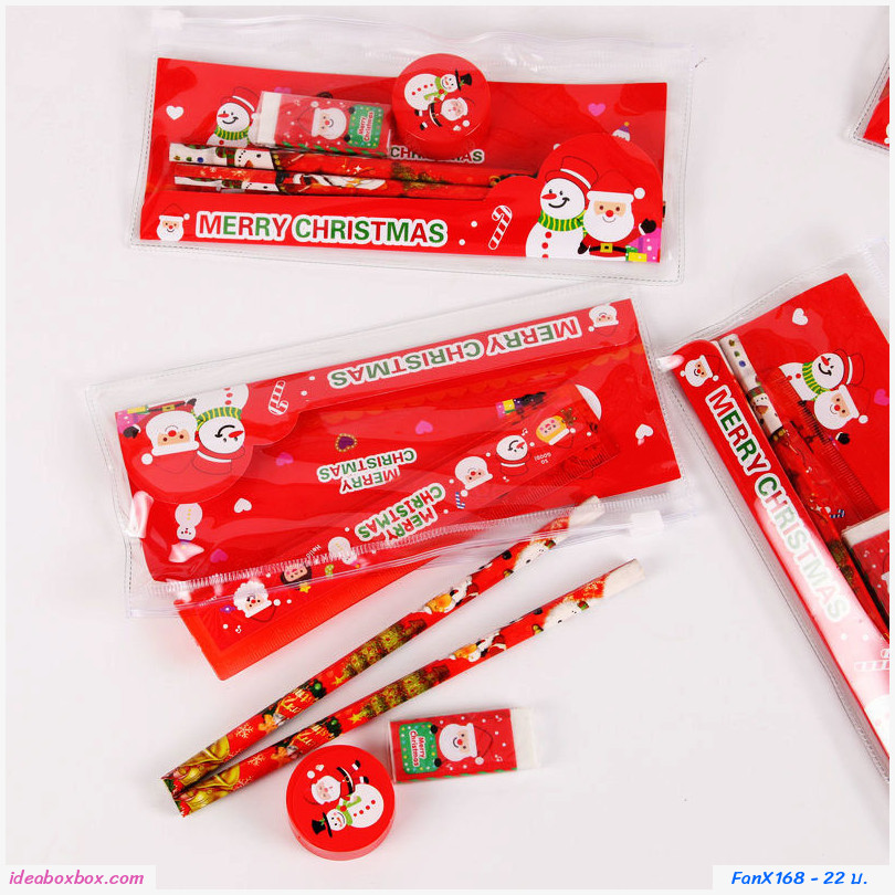 [พร้อมส่ง] เซตดินสอยางลบกบ แจกวันคริสต์มาส xmas (ได้ 1 เซต)