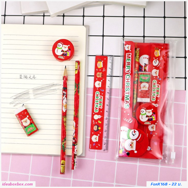 [พร้อมส่ง] เซตดินสอยางลบกบ แจกวันคริสต์มาส xmas (ได้ 1 เซต)