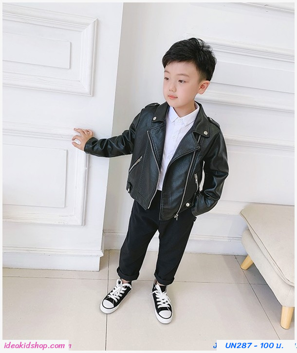 [มีตำหนิ]เสื้อแจ็คแก็ตหนังซิปสุดเท่ ร็อคเล็กเล็ก สีน้ำตาล ตำหนิ 