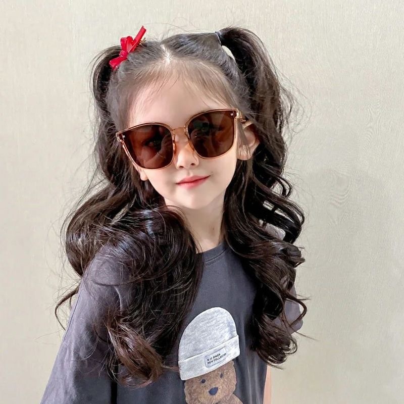 แฮร์พีชเด็กแบบหางม้า ผมลอนยาว 45 ซม. สีดำธรรมชาติ(แพค2ชิ้น)