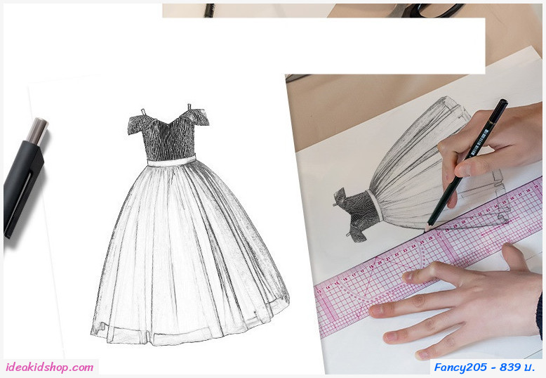 ชุดฮาโลวีน คอสเพลย์ แม่มด Princess(ไม่รวมหมวก) สีแดงดำ