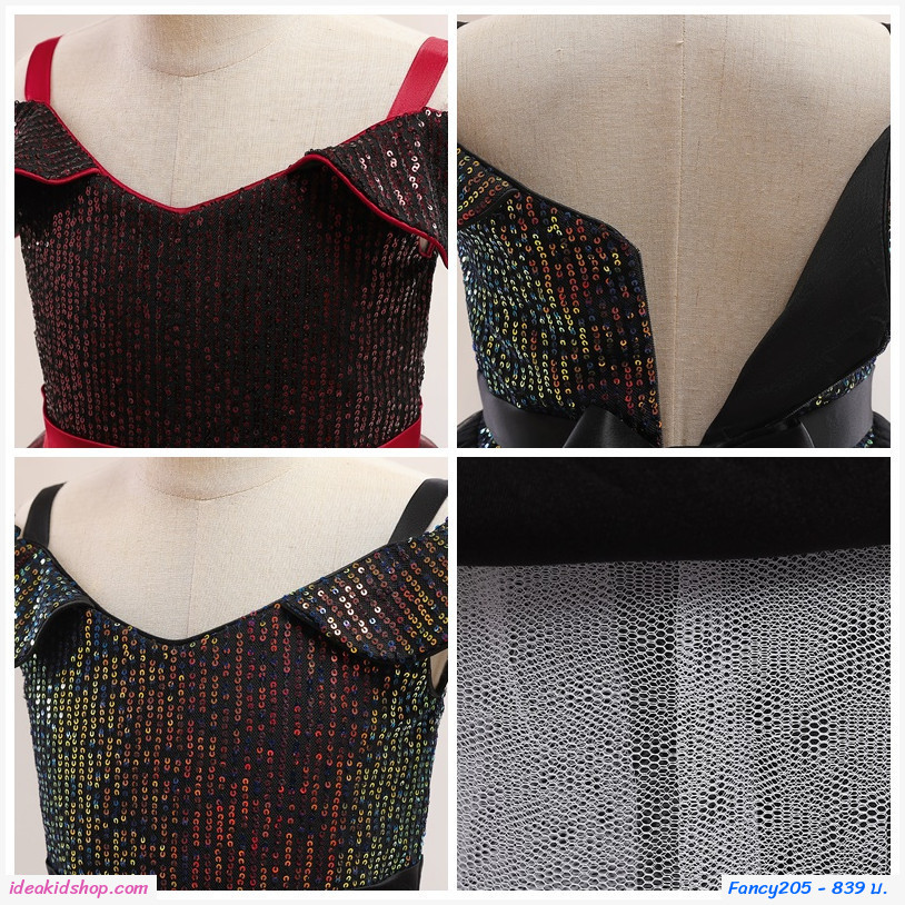 ชุดฮาโลวีน คอสเพลย์ แม่มด Princess(ไม่รวมหมวก) สีแดงดำ