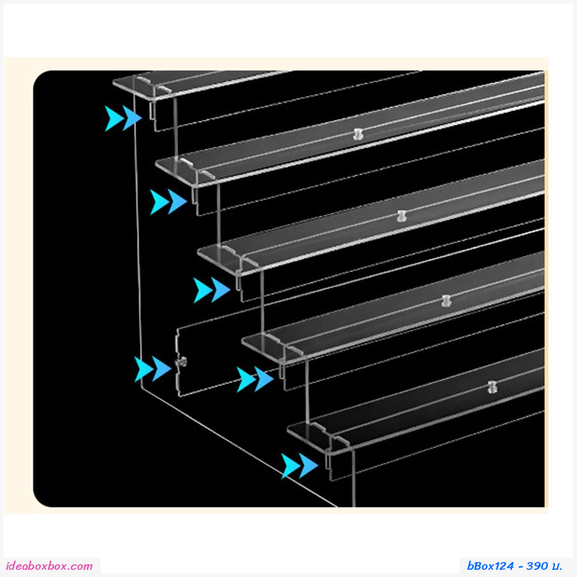 ชั้นวางบันไดโชว์โมเดล Acrylic 5  ชั้น Figure Storage DIY หน้ากว้าง 29 ซม