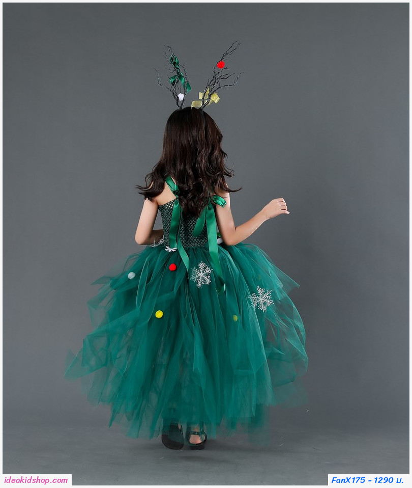 ชุดเดรสเจ้าหญิง Christmas Xmas Catwalk พร้อมที่คาดผมเขากวาง