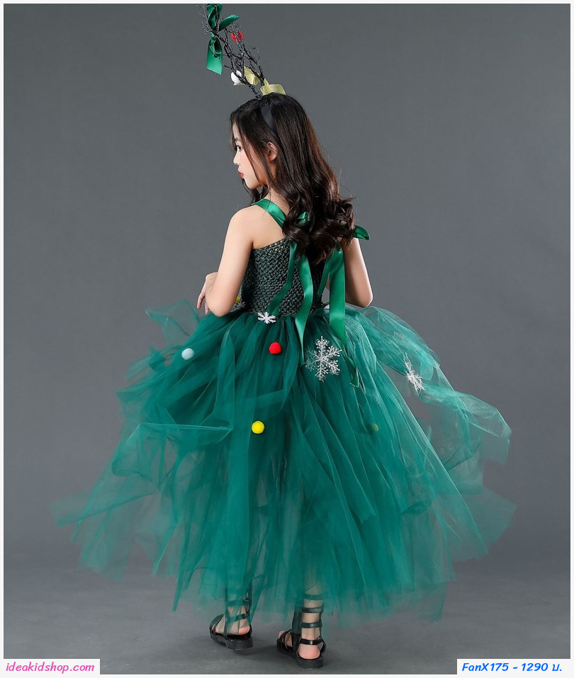 ชุดเดรสเจ้าหญิง Christmas Xmas Catwalk พร้อมที่คาดผมเขากวาง
