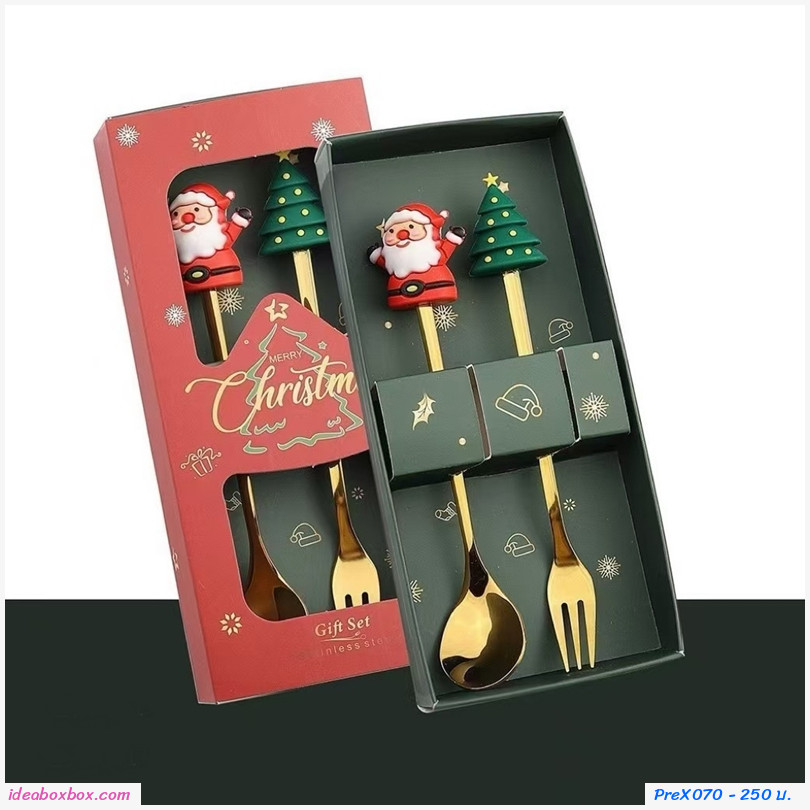 [พรีออเดอร์ รอ 10-15 วัน] กิ๊บเซตช้อนกาแฟ Xmas 2 คัน(แพค 10 เซต)