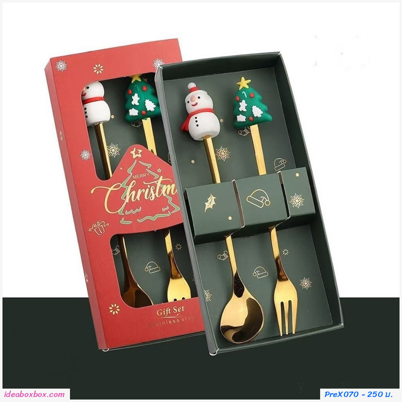 [พรีออเดอร์ รอ 10-15 วัน] กิ๊บเซตช้อนกาแฟ Xmas 2 คัน(แพค 10 เซต)