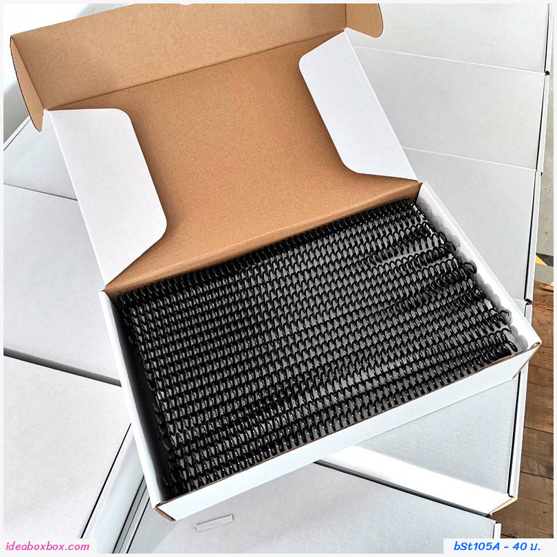 สันเกลียวพลาสติก เข้าเล่ม ขนาด 8mm สีดำ(แพค 10 อัน)